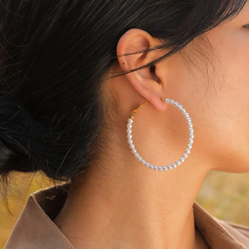 Aretes de hoops en perlas | 3 tamaños diferentes