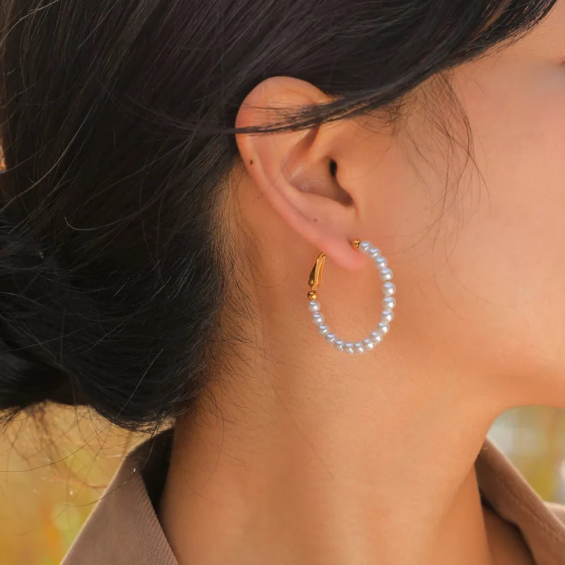 Aretes de hoops en perlas | 3 tamaños diferentes