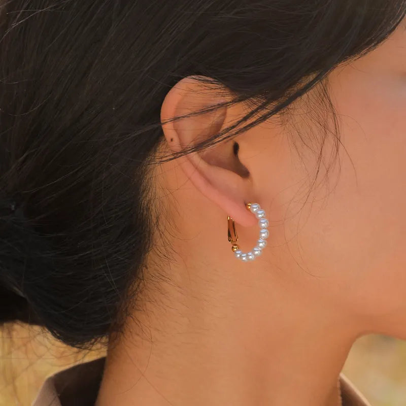 Aretes de hoops en perlas | 3 tamaños diferentes