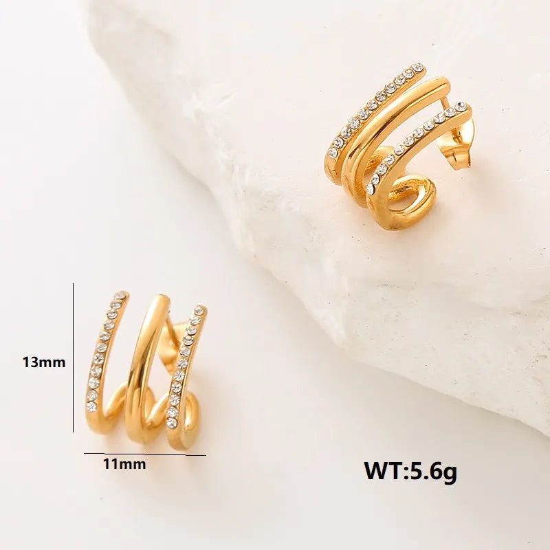 Aretes Triple Gold | dorado