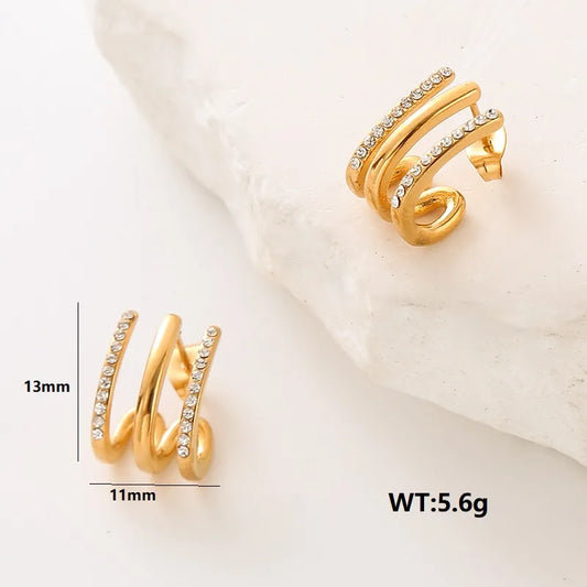 Aretes Triple Gold | dorado