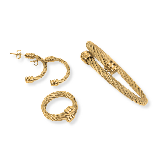 Set espiral | 3 piezas | dorado o plateado