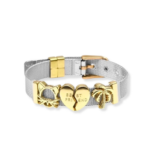 Pulsera con charms | 3 opciones de charms | doble tono