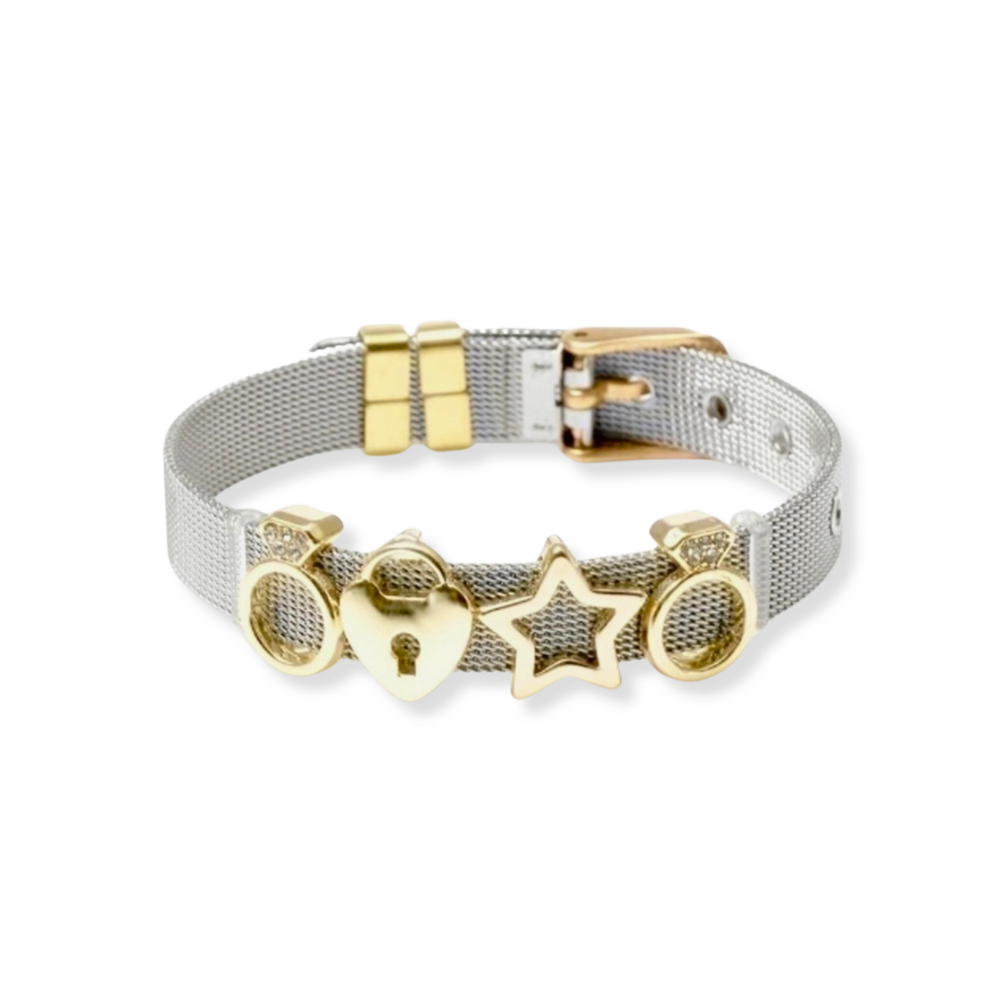 Pulsera con charms | 3 opciones de charms | doble tono
