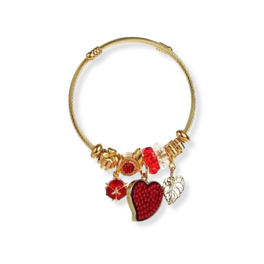 Bangle con charms | Charms negros o rojos