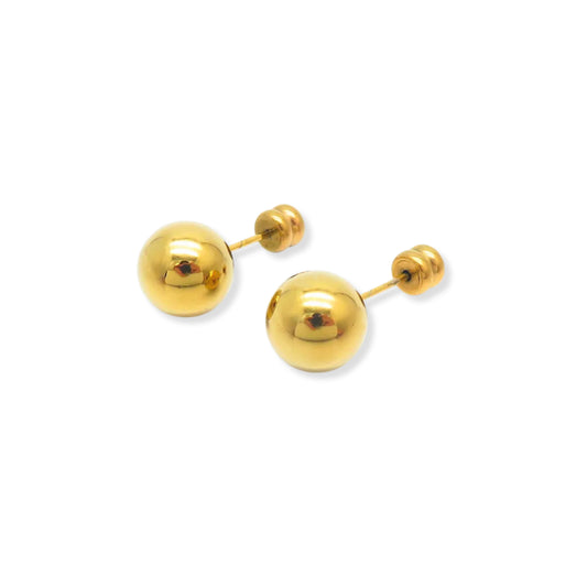 Aretes Dormilonas Clásicas en Bolita 10mm | dorado o plateado