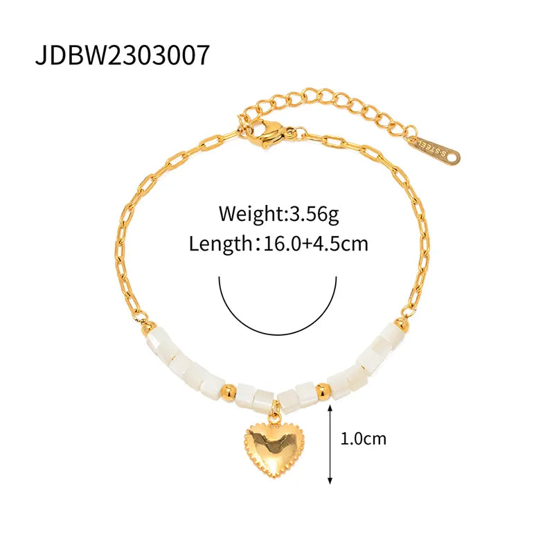 Set de beads blancos con corazón | 2 piezas