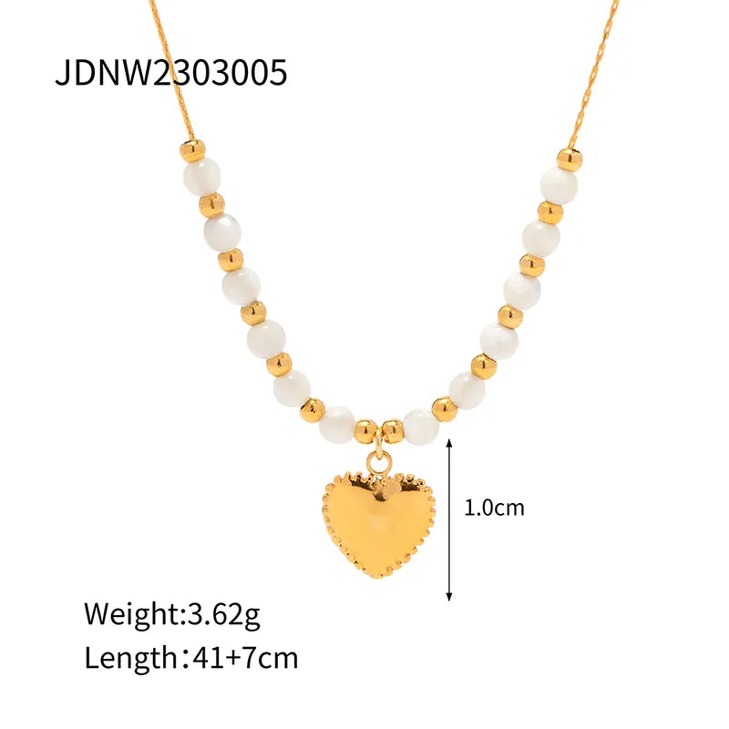 Set de beads blancos con corazón | 2 piezas