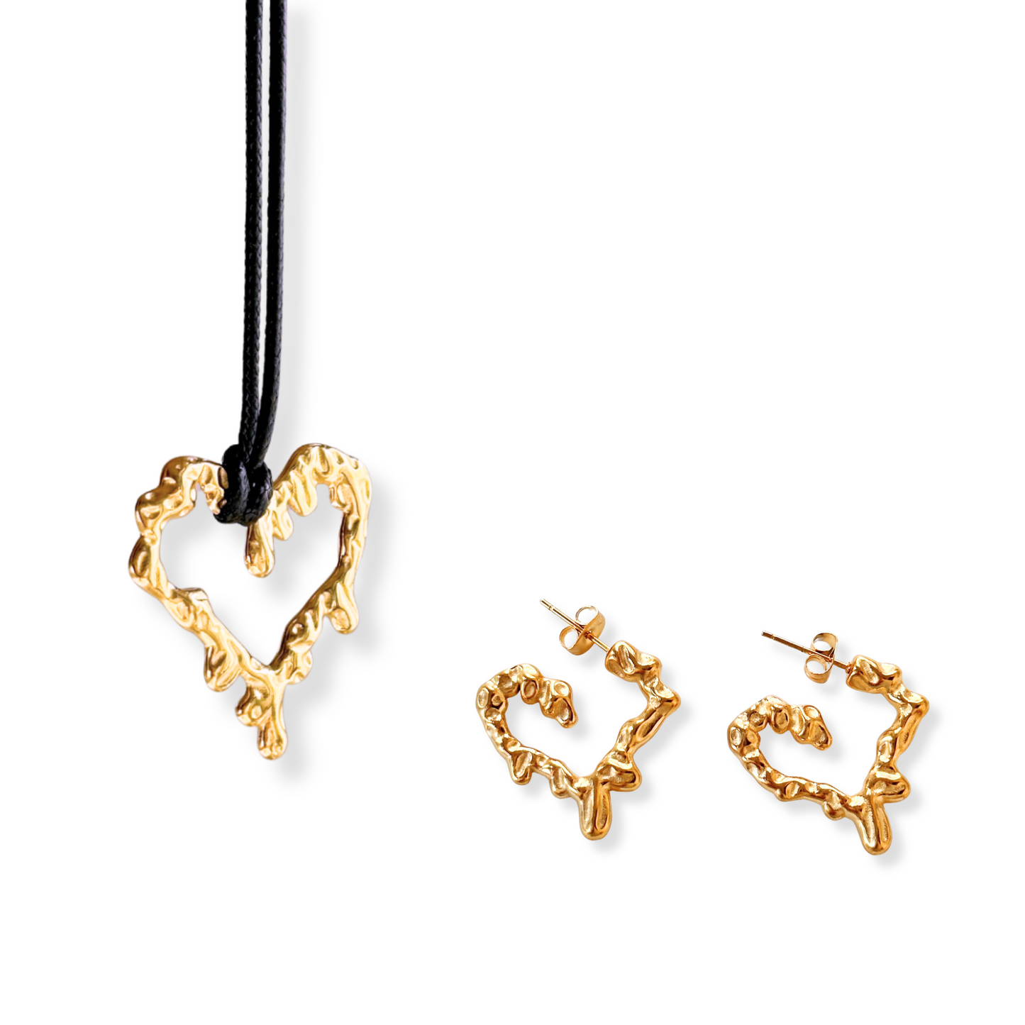 Set Aly de corazón | 2 piezas | dorado o plateado