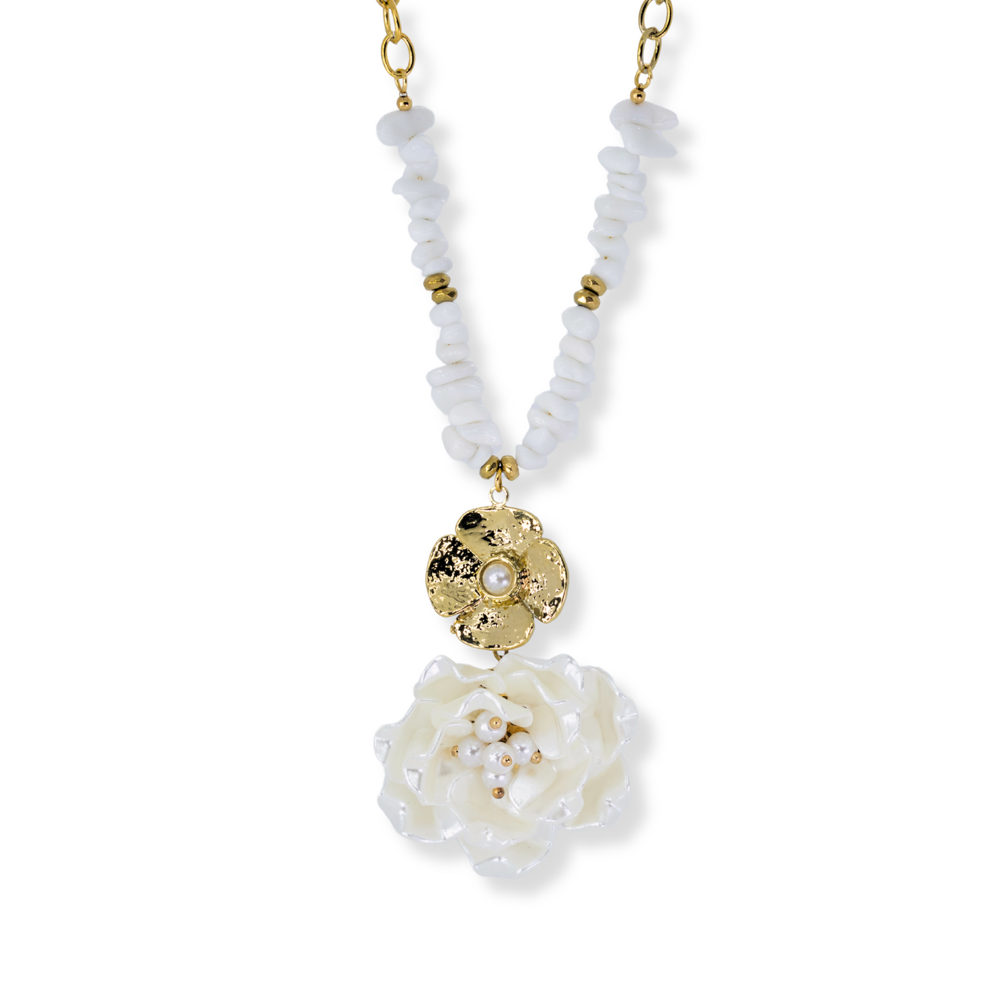 Collar flor de concha | dorado