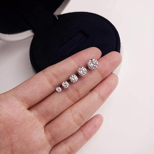 Aretes Stud de Zirconia 925 Sterling Silver | diferentes tamaños