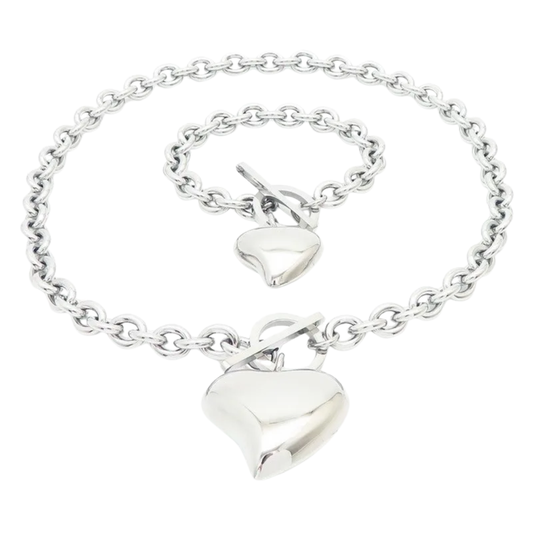 Heart Love Lock Set | 2 pieces | Gold and Silver