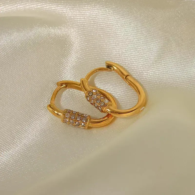 Aretes Hoops con zirconias | dorado
