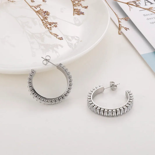 Argollas con Incrustaciones de Zirconia | dorado o plateado