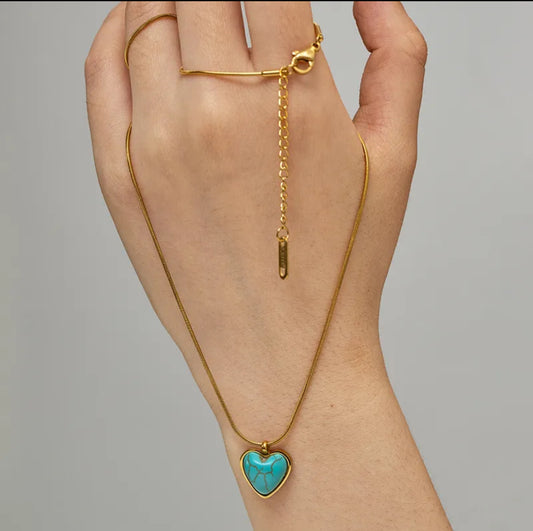 Collar Amor Turquesa | dorado