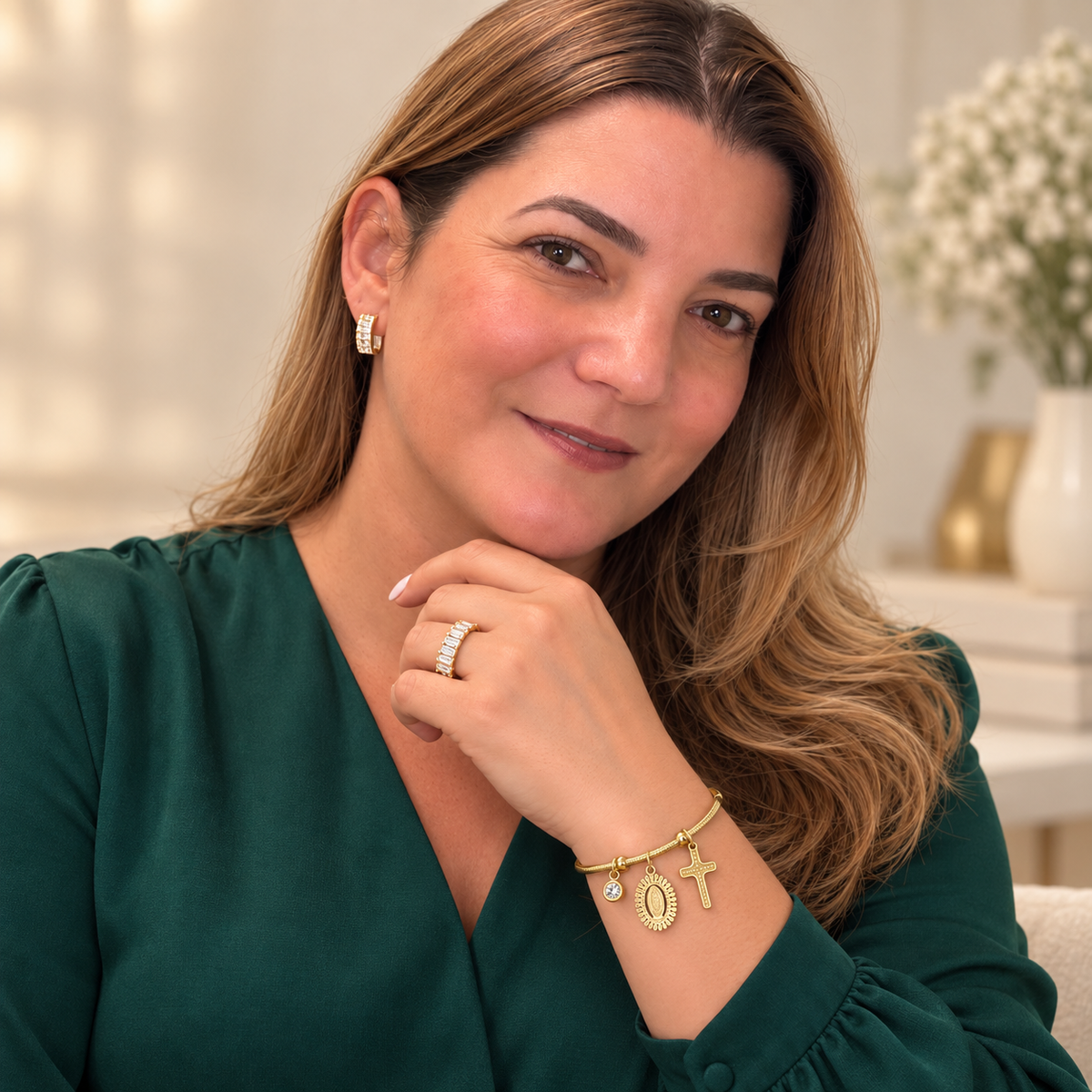 Pulsera Guadalupe de Fe | Acero Inoxidable Baño Oro 18K