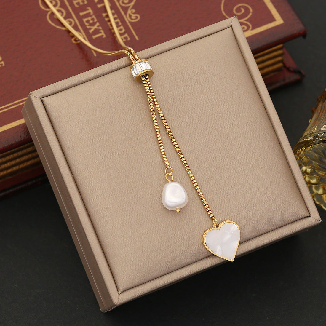Collar Perla de Amor | ajustable | dorado