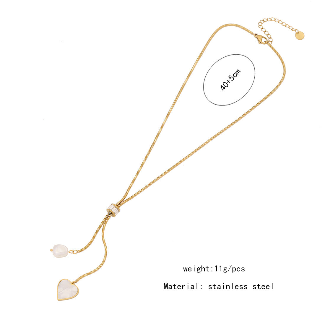 Collar Perla de Amor | ajustable | dorado