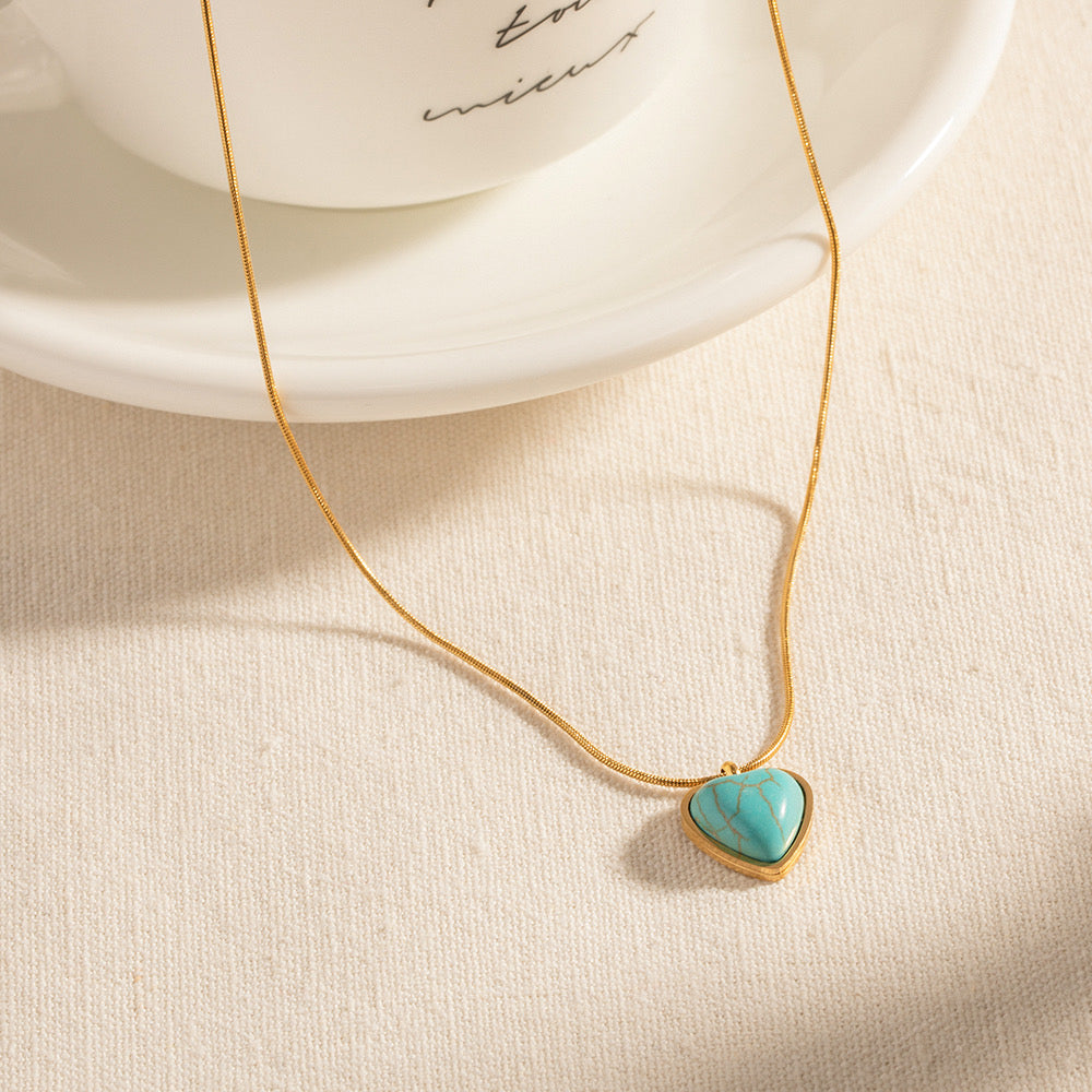 Collar Amor Turquesa | dorado