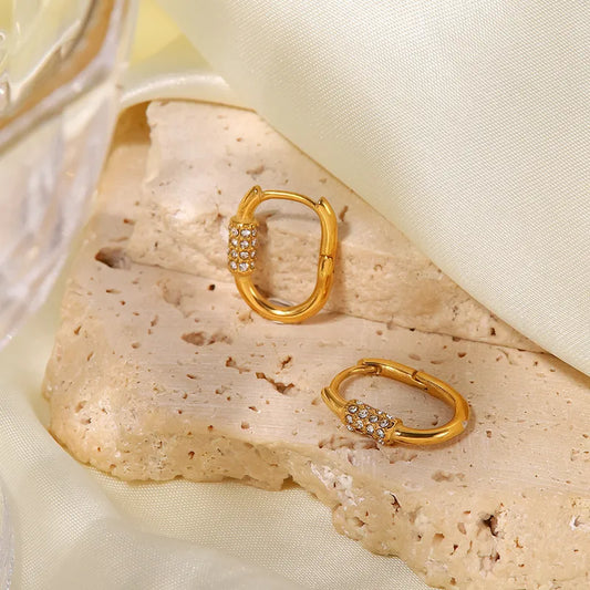 Aretes Hoops con zirconias | dorado