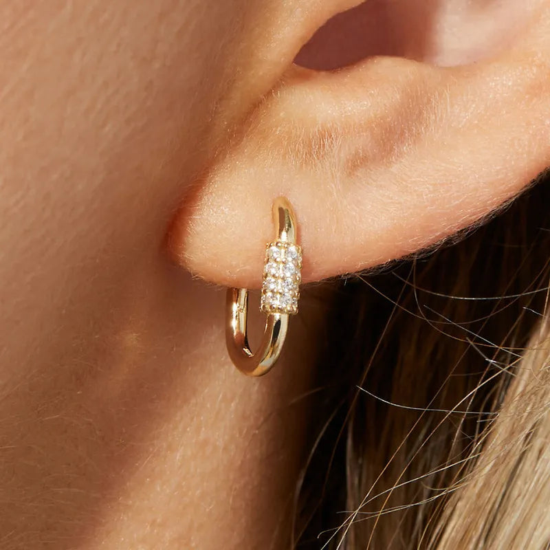 Aretes Hoops con zirconias | dorado
