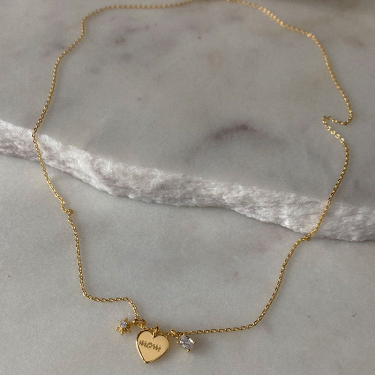 Collar mom | 3 charms | dorado