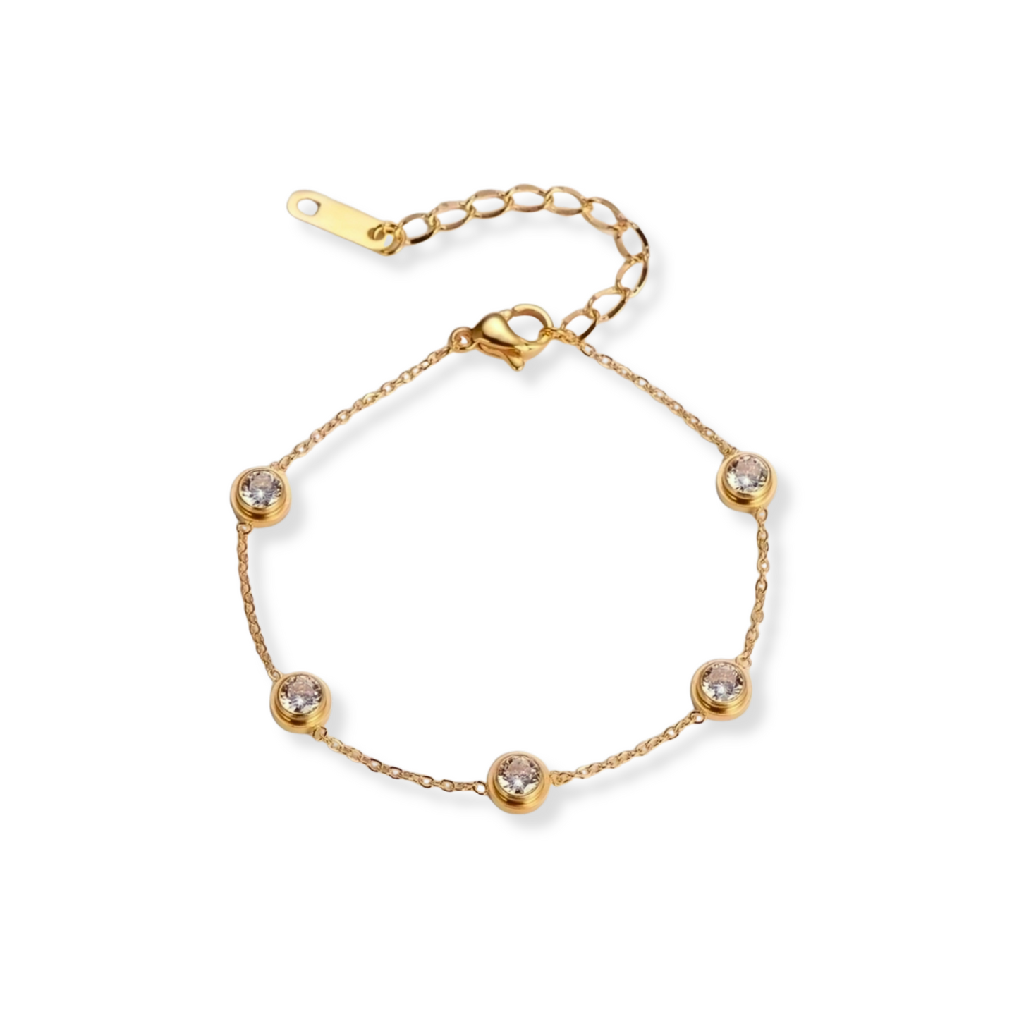 Pulsera con zirconias redondas | dorado