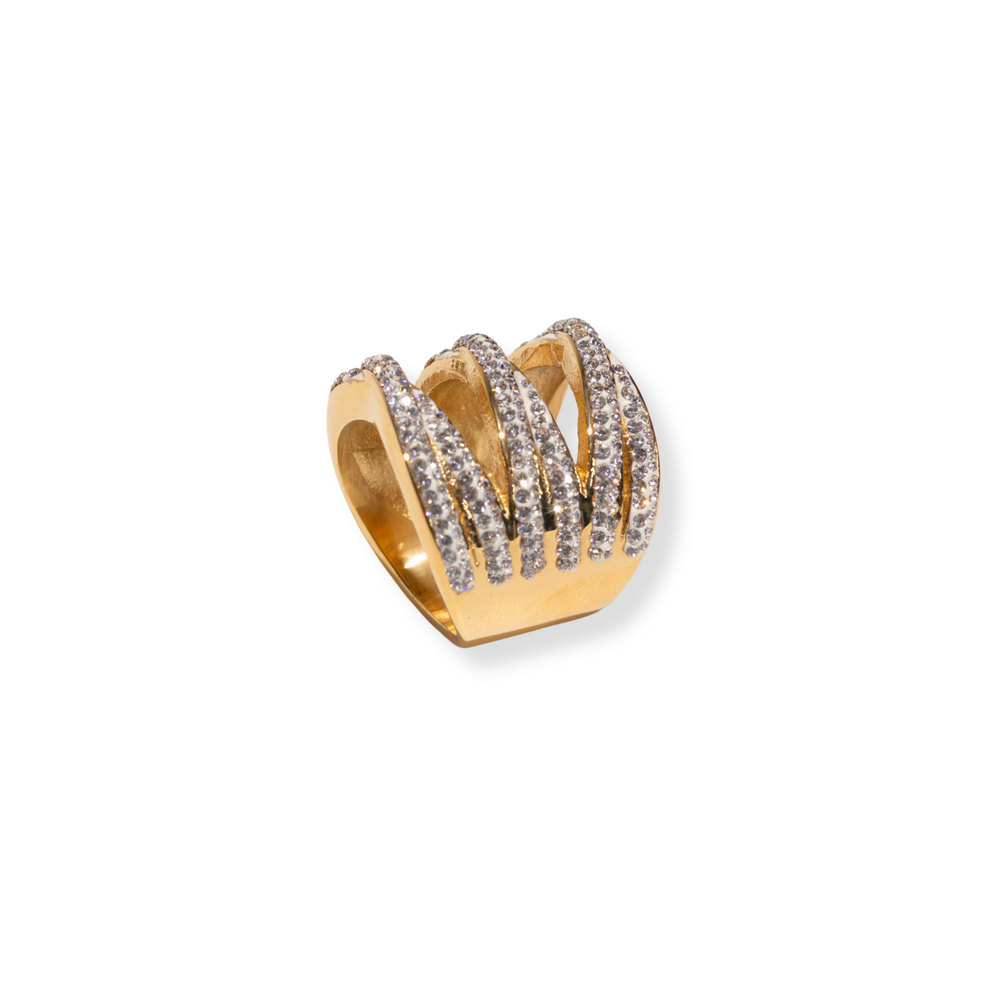 Anillo ancho con zircornias | size 7
