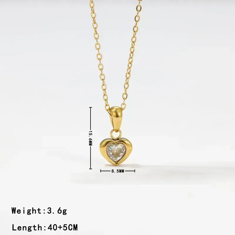 Set Corazón | 2 piezas | Zirconia esmeralda o blanca