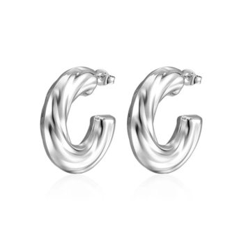 Aretes Twist Big C | Acero inoxidable