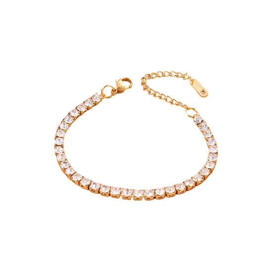 Pulsera con cadena Tennis | 3mm | dorada