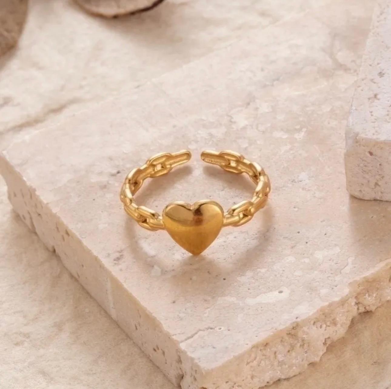 Anillo Golden Heart | Ajustable