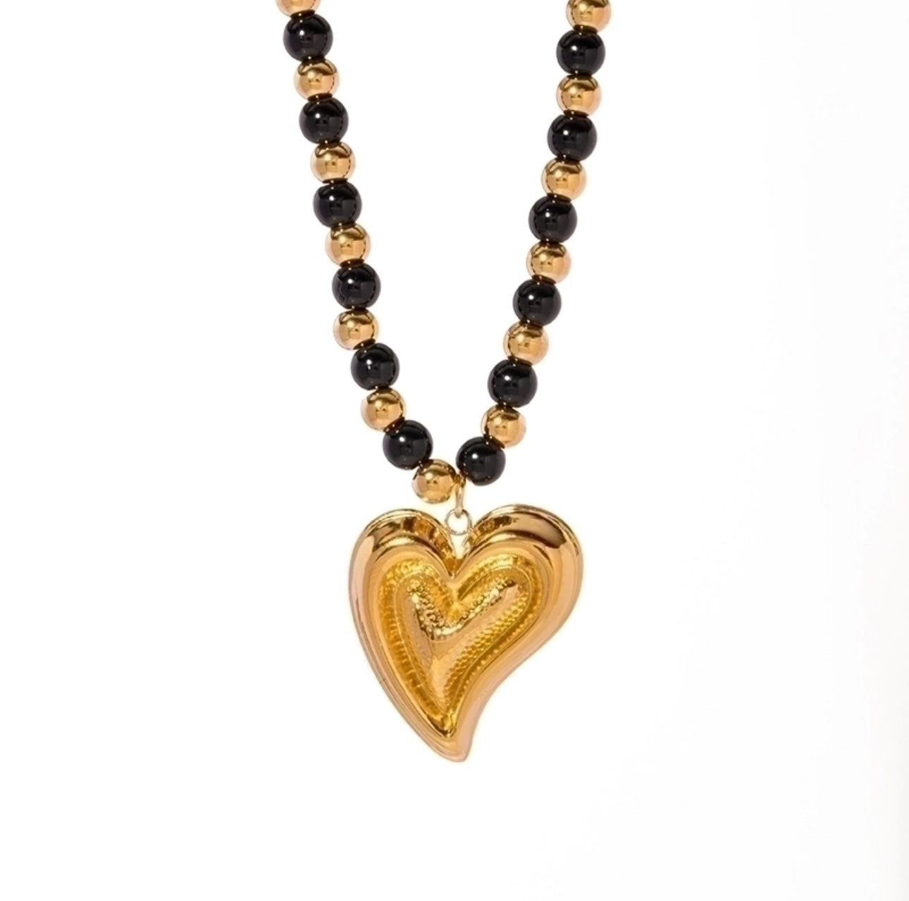 Collar Camila | corazón | dorado y negro
