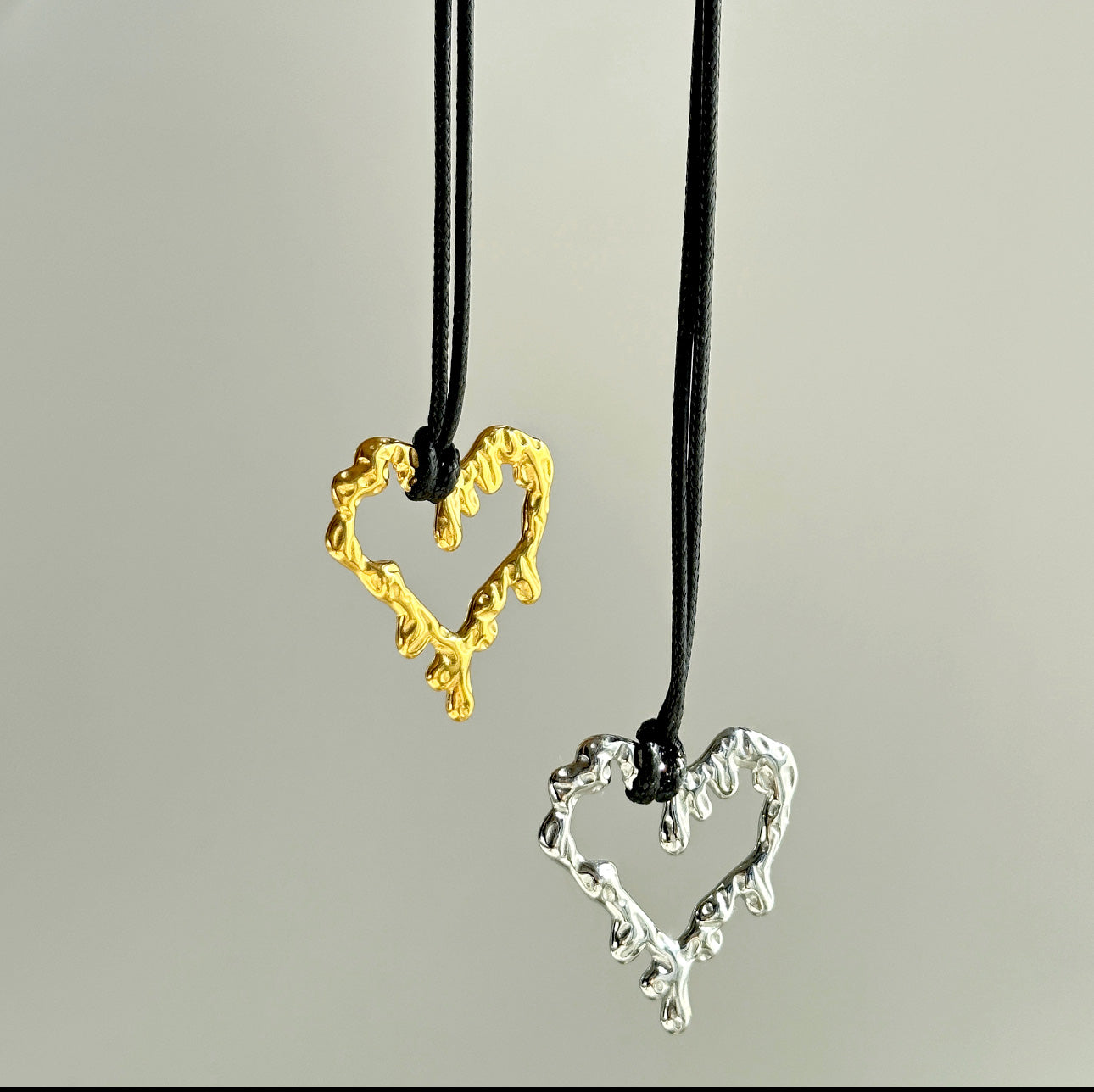 Set Aly de corazón | 2 piezas | dorado o plateado