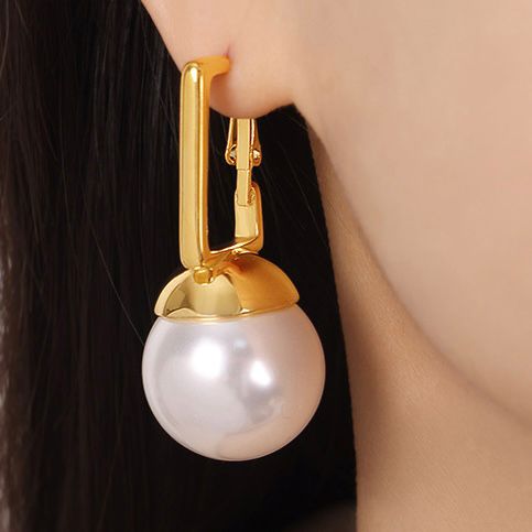 Aretes gotas de Perlas | dorado