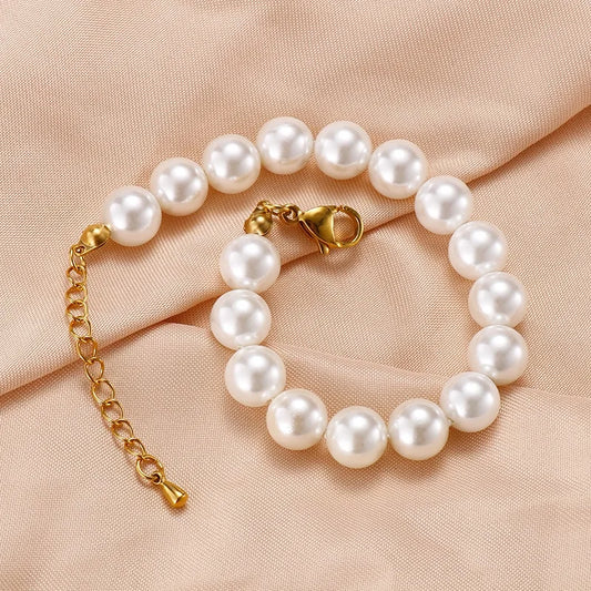 Pulsera de perlas | dorada