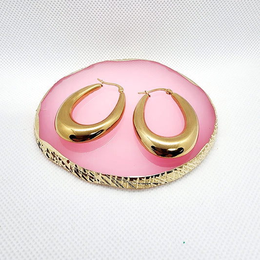 Aretes Oval Hoops | dorado