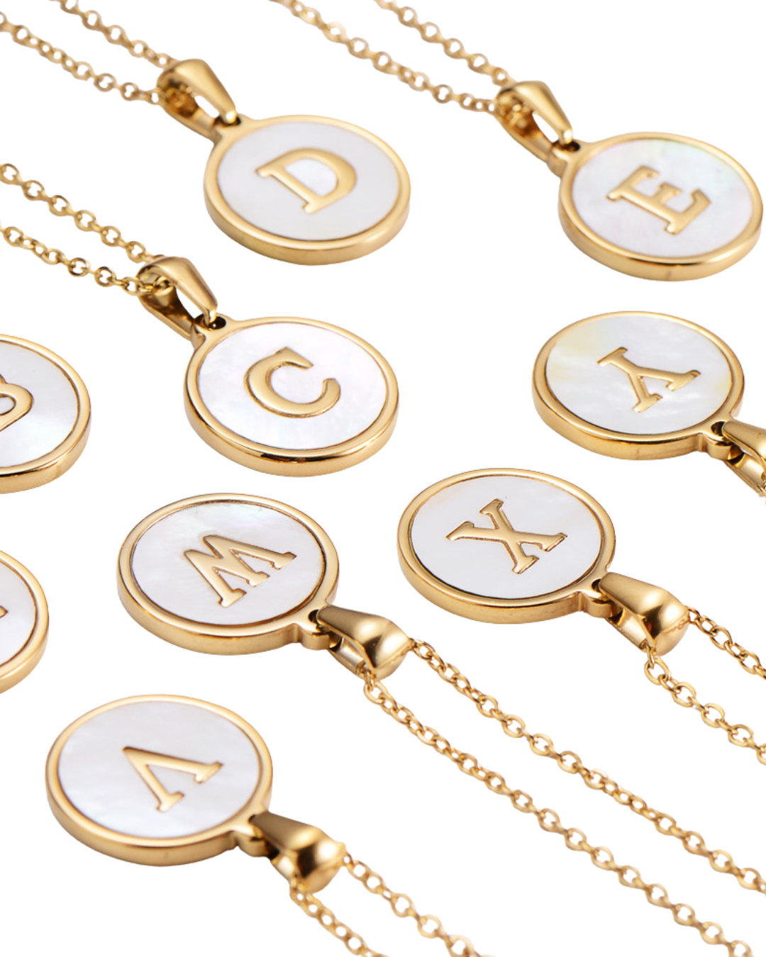 Set Cadena y Aretes con Inicial | Dorado - Acero Inoxidable