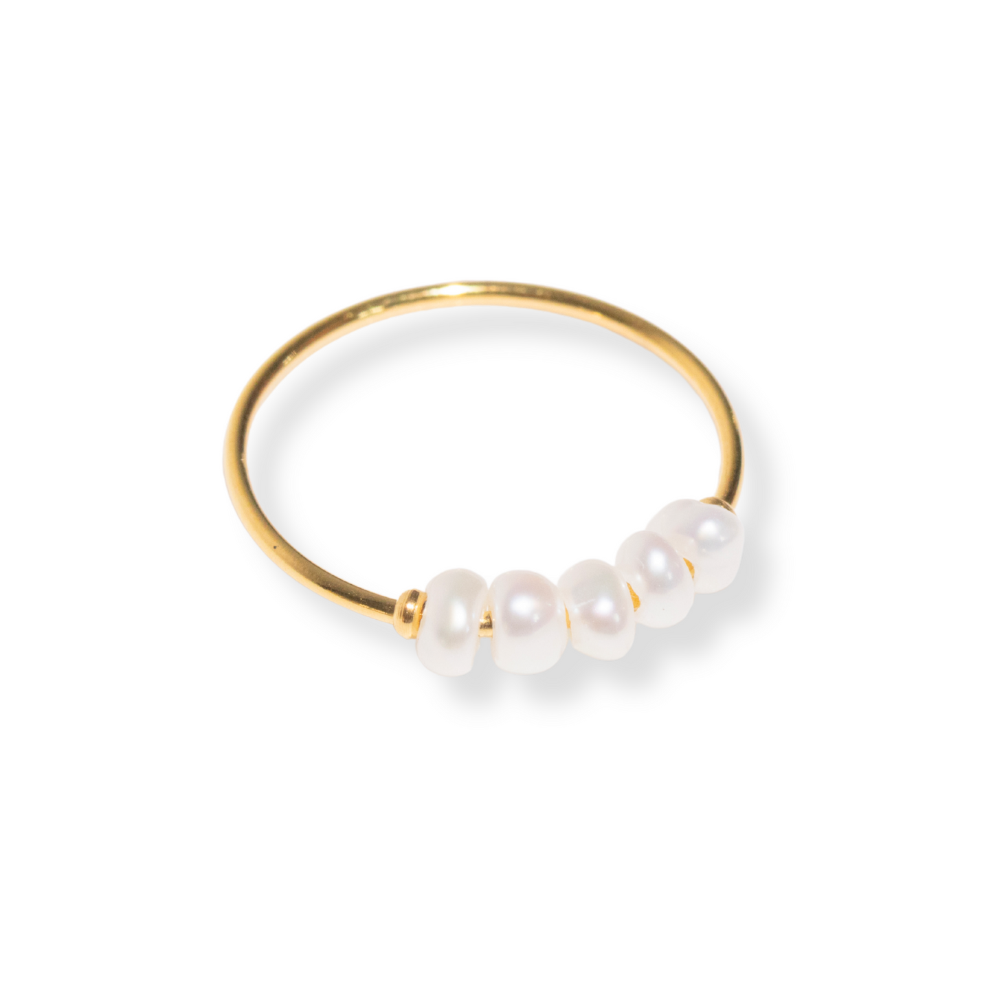 Anillo Luz Serena | dorado con perlitas | size 7 y 8