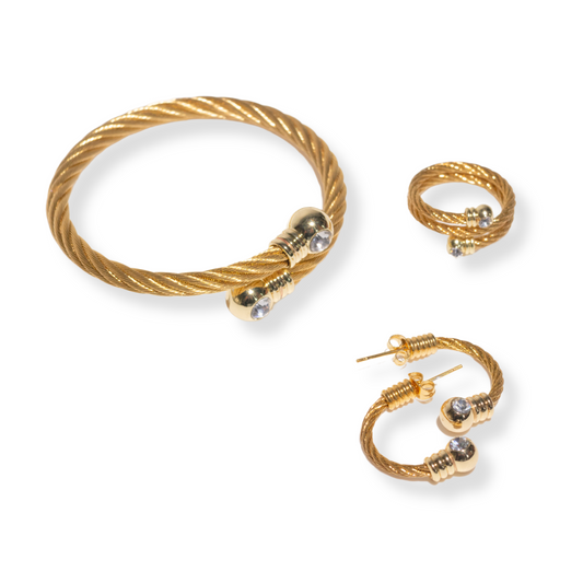 Set espiral con zirconias | 3 piezas