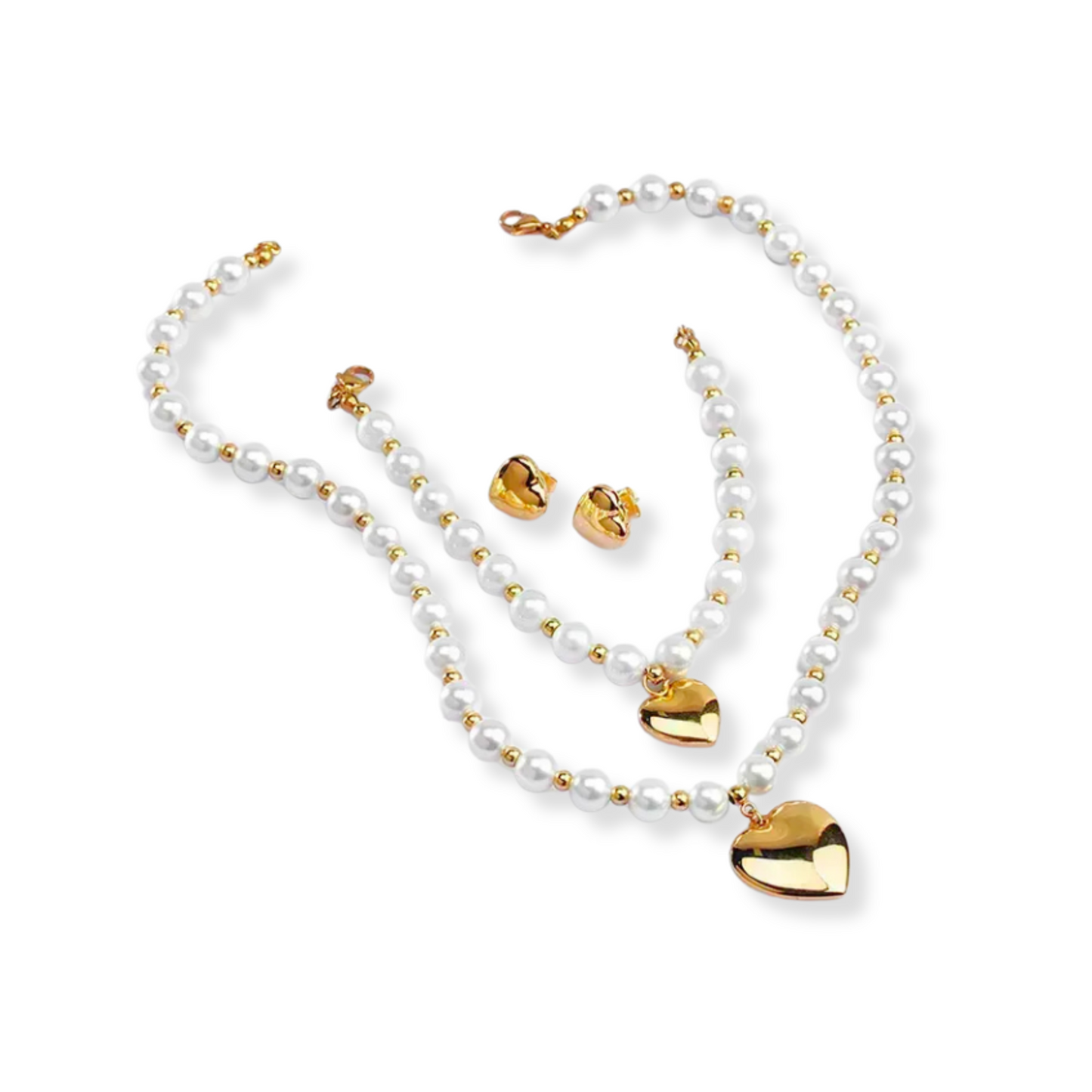 Set Adelina | perlas y corazones | 3 piezas