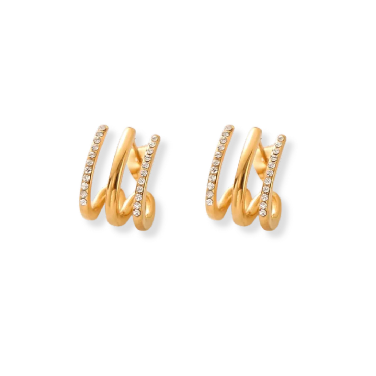 Aretes Triple Gold | dorado