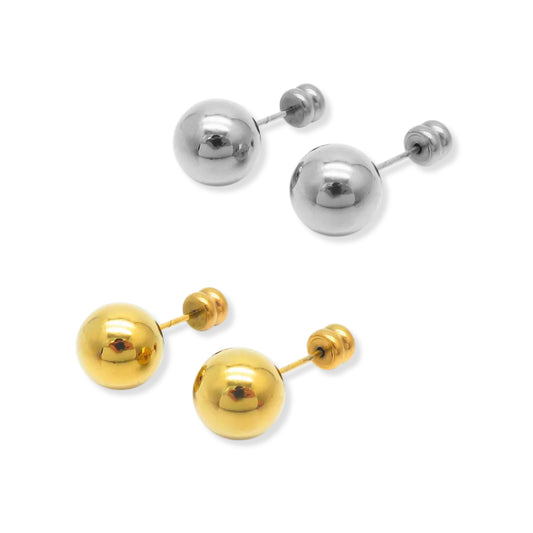 Aretes Dormilonas Clásicas en Bolita 10mm | dorado o plateado