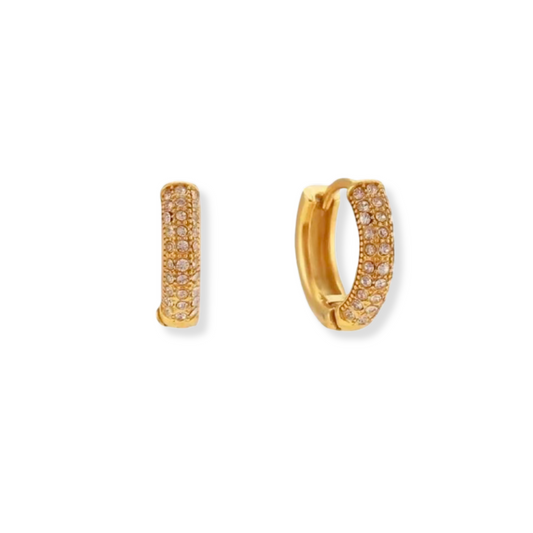 Aretes hoops pequeños con zirconias