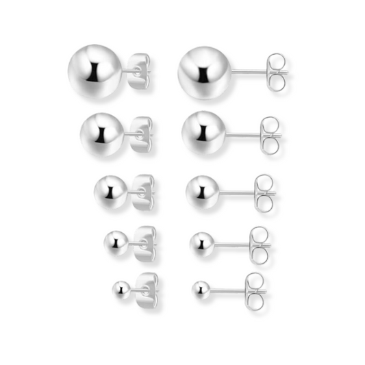 Aretes Studs 925 Sterling Silver | diferentes tamaños