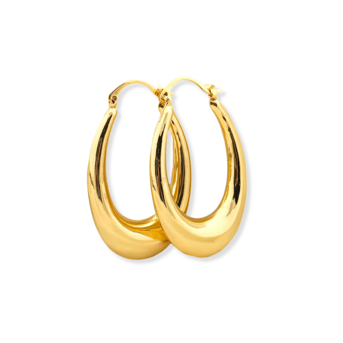 Aretes Oval Hoops | dorado