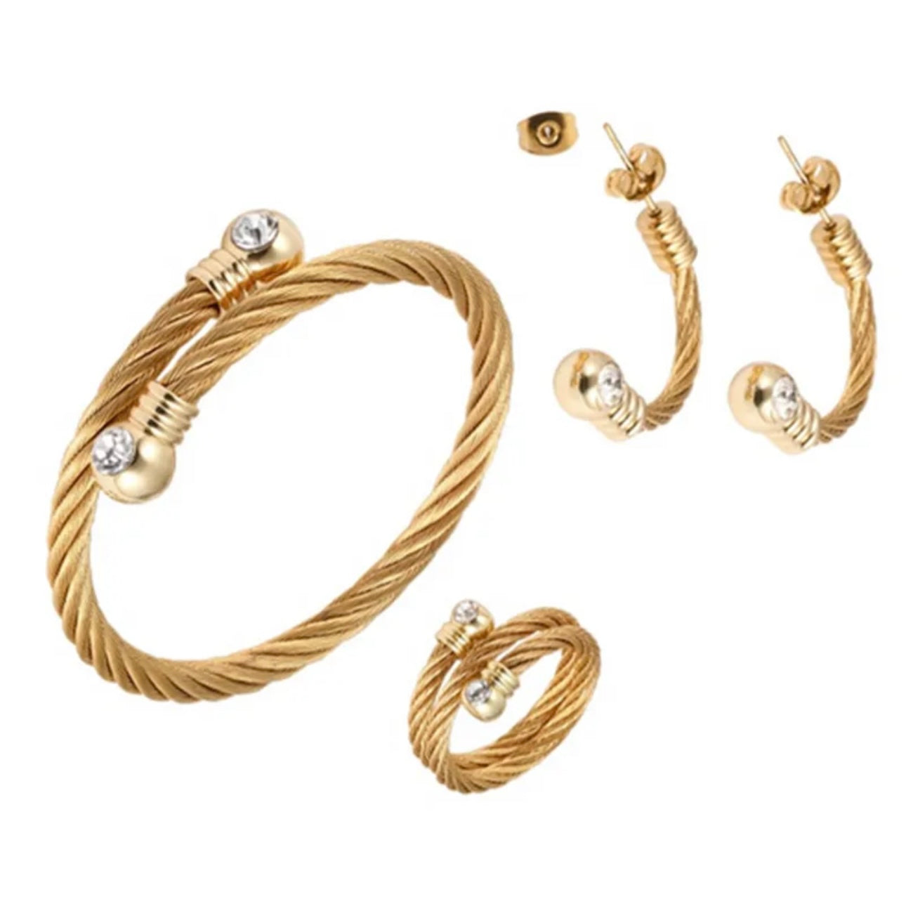 Set espiral con zirconias | 3 piezas