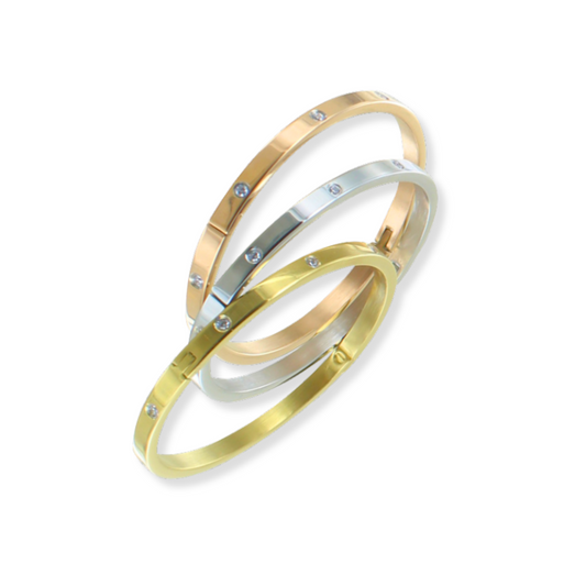 Bangles 3pcs | Dorado, plateado y oro rosado