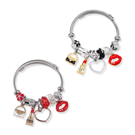 Bangle con charms de moda | 2 colores a escoger
