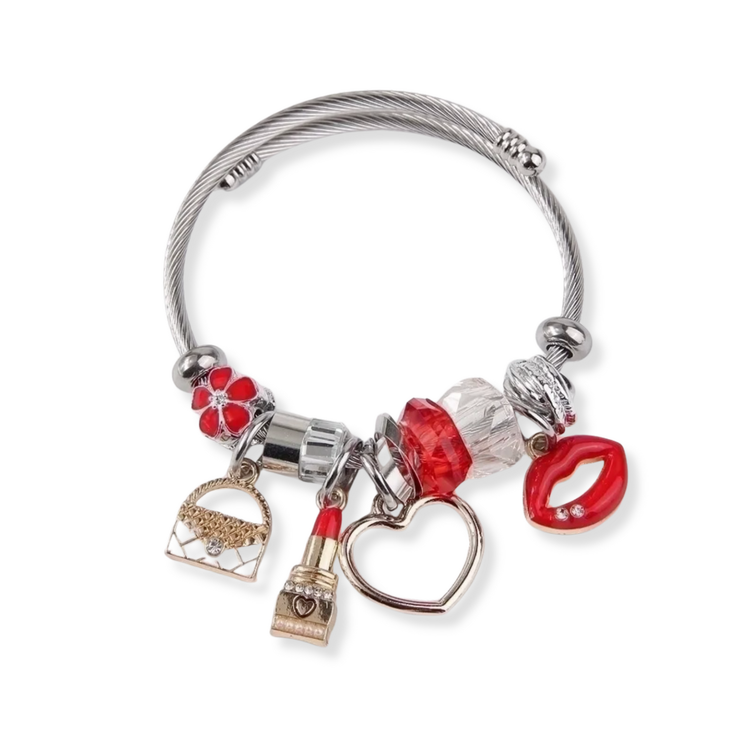 Love with Charms ⭐ - Silver Heart Choker and Charm Bracelet